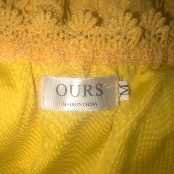 NWOT Women's 3/4 Sleeve Yellow Lace Summer Top Blouse Shirt - Picture 7 of 7